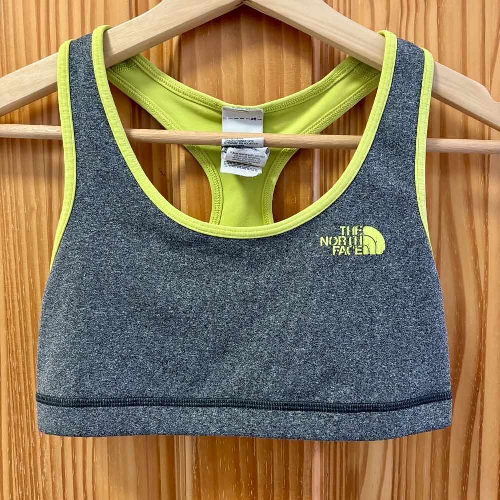 The North Face green gray reversible flashdry sports bra size small S